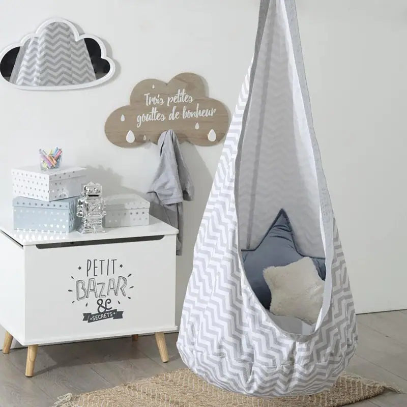 Coffre Rangement Enfant Petit Bazar Gris - Atmosphera For Kids