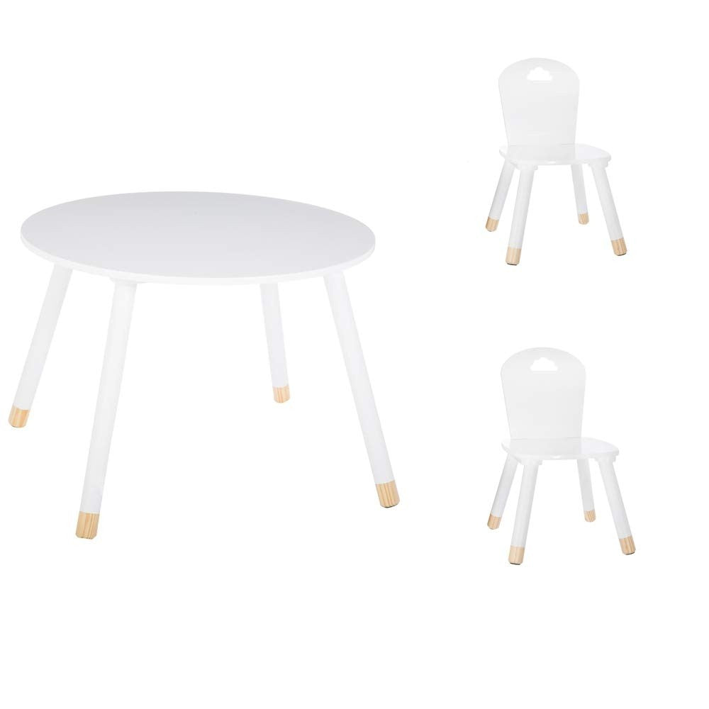 Set Table douceur avec 2 chaises blanc - Atmosphera For Kids