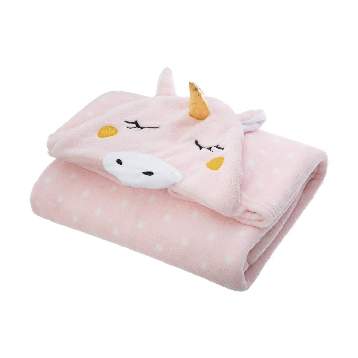 Plaid à capuche Licorne Rose 100x140 - Atmosphera For Kids