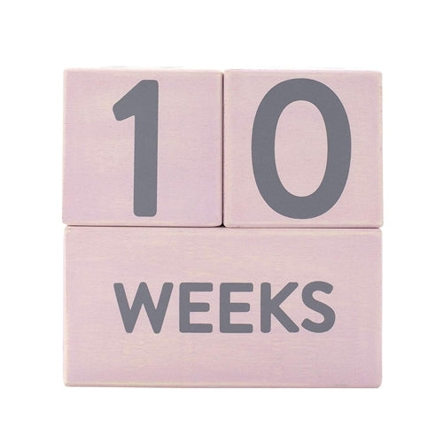 Blocs âge en bois bébé Rose - Pearhead