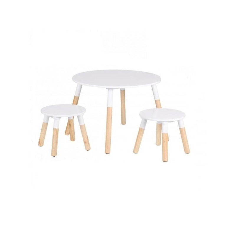 Table enfant avec 2 tabourets Blanc - Atmosphera For Kids