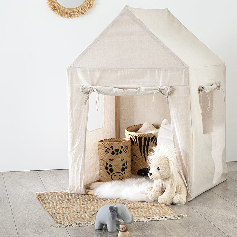 Maison en pin et toile Beige - Atmosphera For Kids