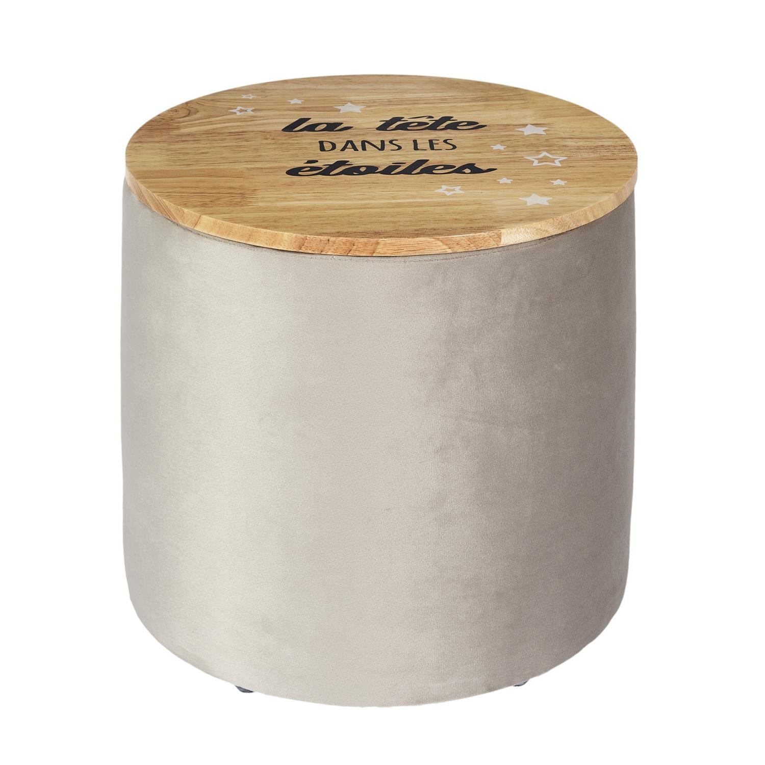 Pouf Rangement Enfant Gris - Home Deco Kids