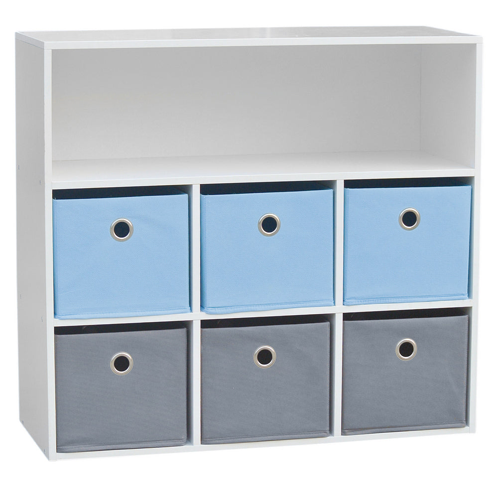 Meuble de rangement 6 paniers avec 1 niche Bleu - Atmosphera For Kids
