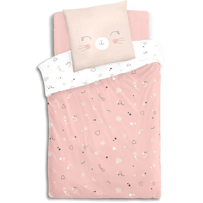 Lit ILAN avec son matelas 90x190x10 et parure Chat - Atmosphera For Kids