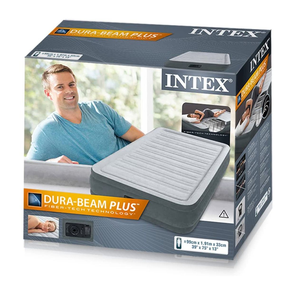 Matelas Gonflable Confort Fiber Tech 1 place - Intex