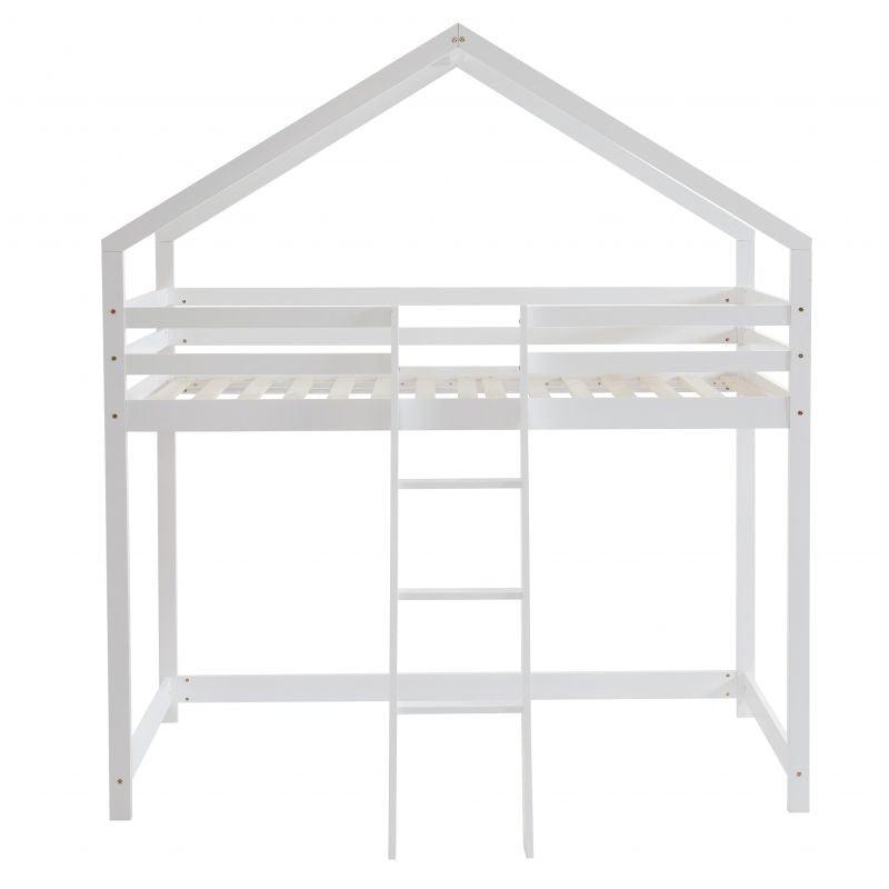 Lit cabane mezzanine Jardin des Petits Dormeurs Blanc 90x190 - Laïba Kids