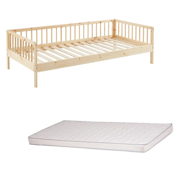 Ensemble Lit Nid Douillet Beige 90x190 + Matelas enfant Lune 90x190x10 - Laïba Kids