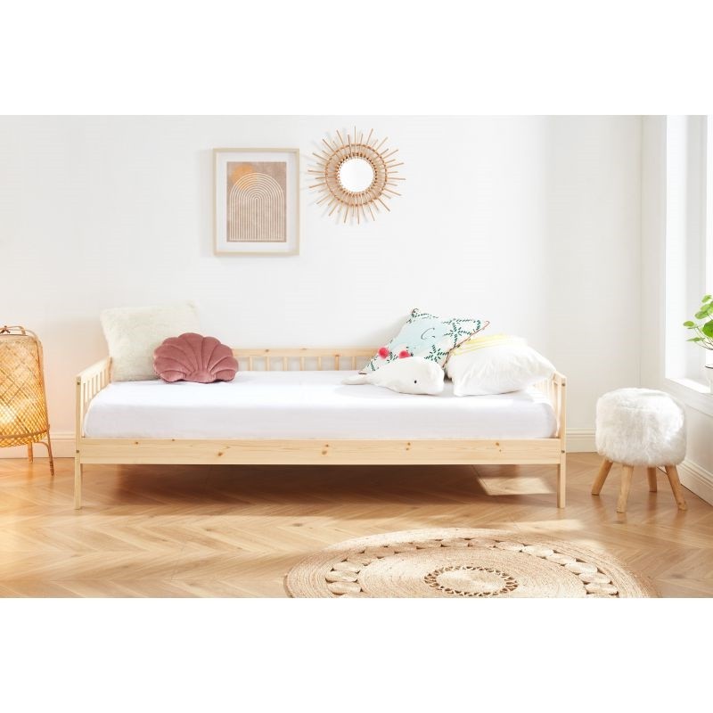 Lit Enfant Nid Douillet Pin Massif Beige 70x140 - Laïba Kids