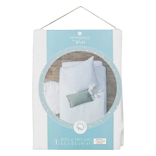 Parure De Lit Gaze Coton Blanc 140x200 - Atmosphera For Kids