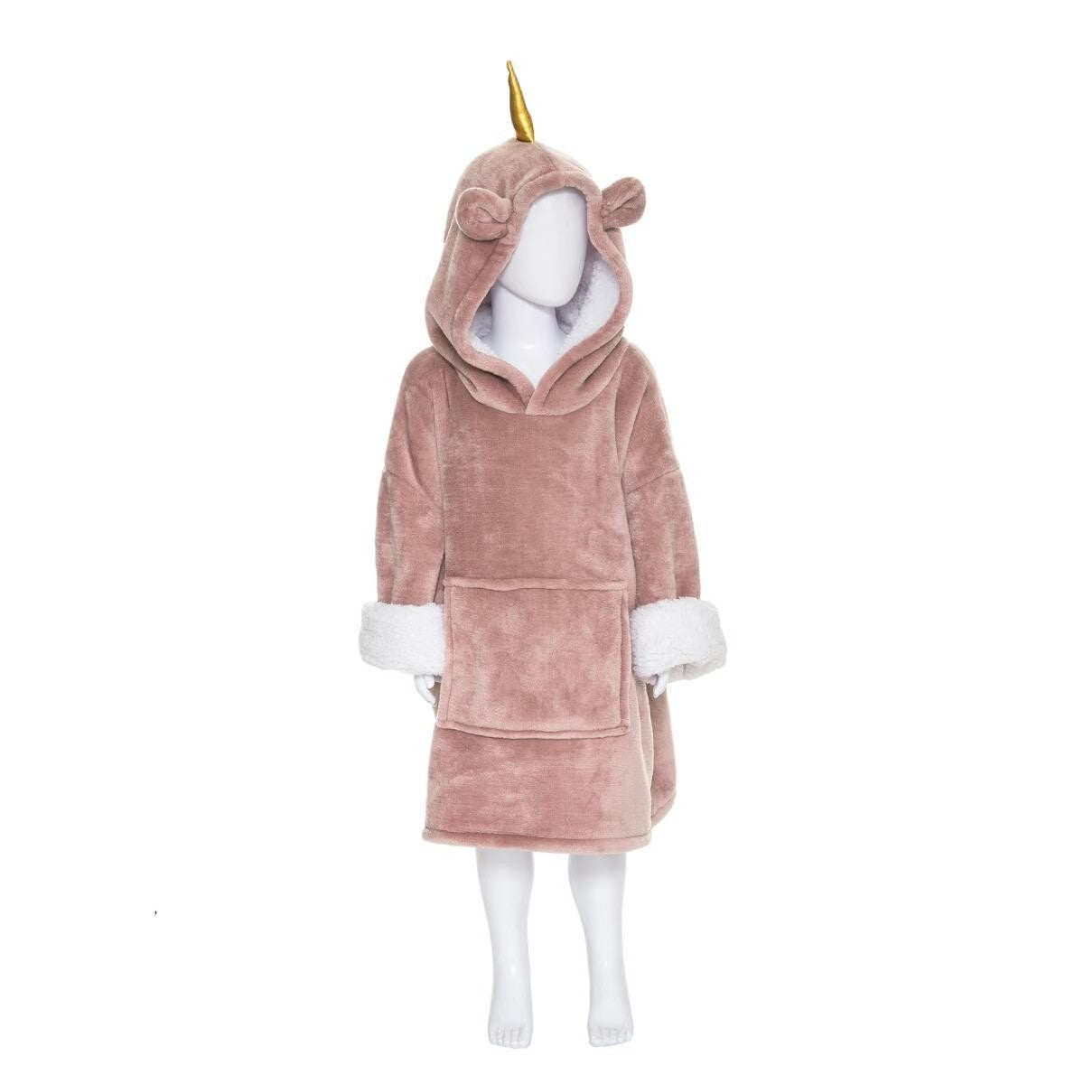 Plaid manche à capuche Licorne Rose 3-10 ans - Atmosphera