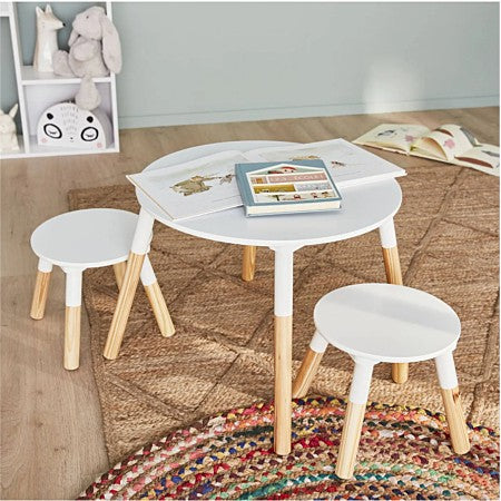 Table enfant avec 2 tabourets Blanc - Atmosphera For Kids