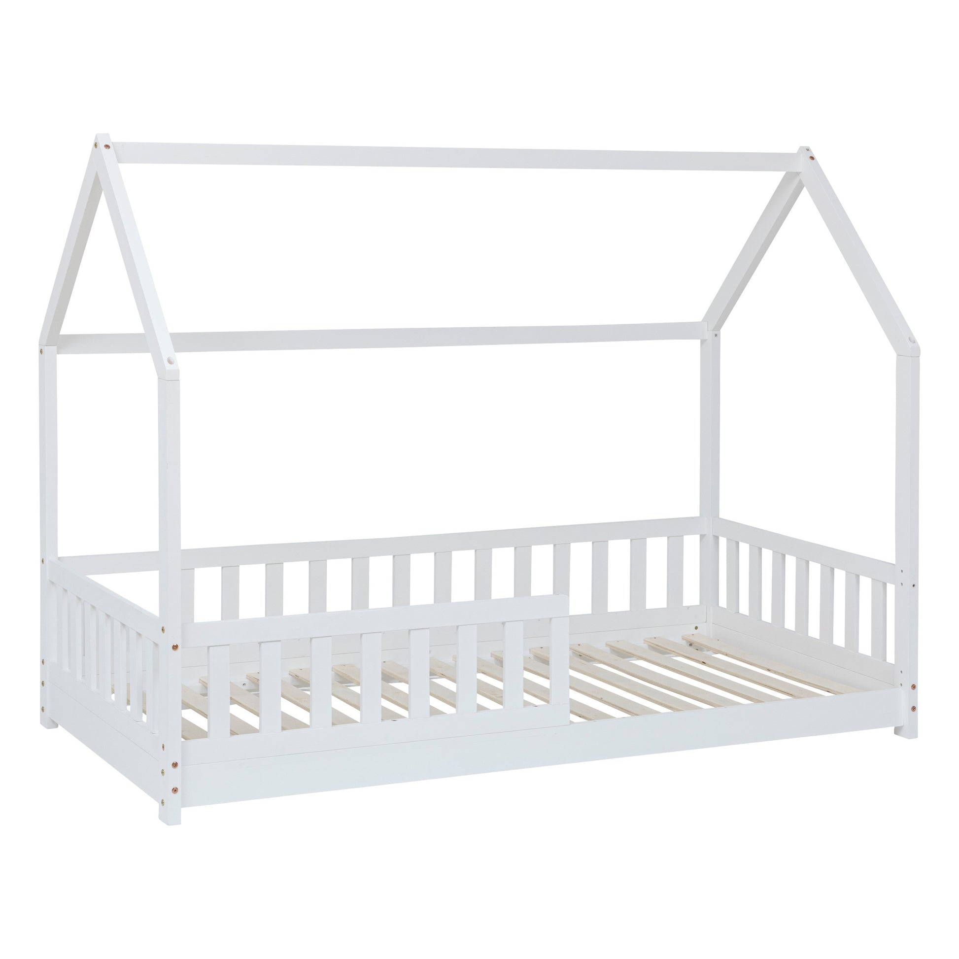 Ensemble Lit cabane Oasis Blanc 90x190 cm + Matelas enfant 90x190x10 cm - Laïba Kids