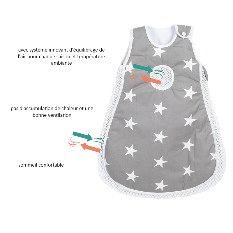 Berceau bébé cododo safe asleep® 3 en 1 étoiles Gris - Roba