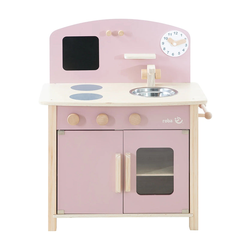 Cuisine Enfant En Bois Avec Accessoires Rose - Roba