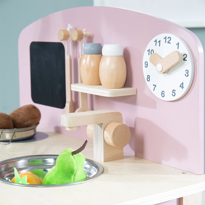 Cuisine Enfant En Bois Avec Accessoires Rose - Roba