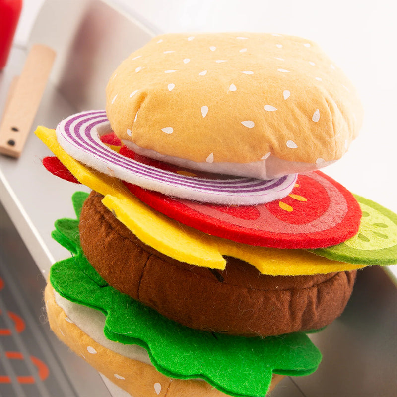 Barbecue pour enfant en bois Avec accessoires Gris - Roba