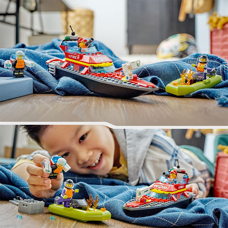 Bateau de sauvetage des Pompiers Rouge - Lego