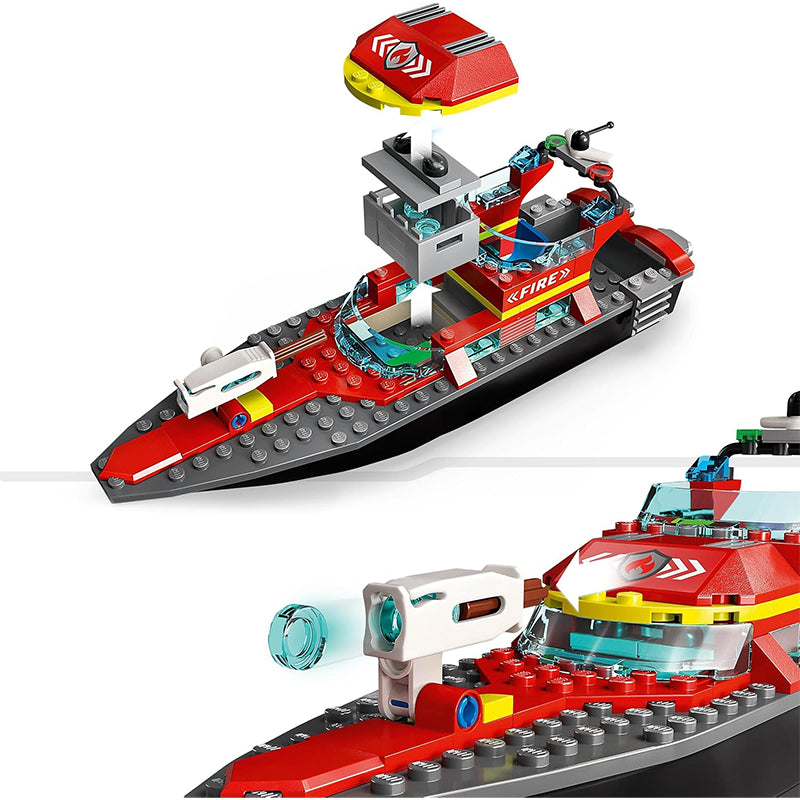 Bateau de sauvetage des Pompiers Rouge - Lego