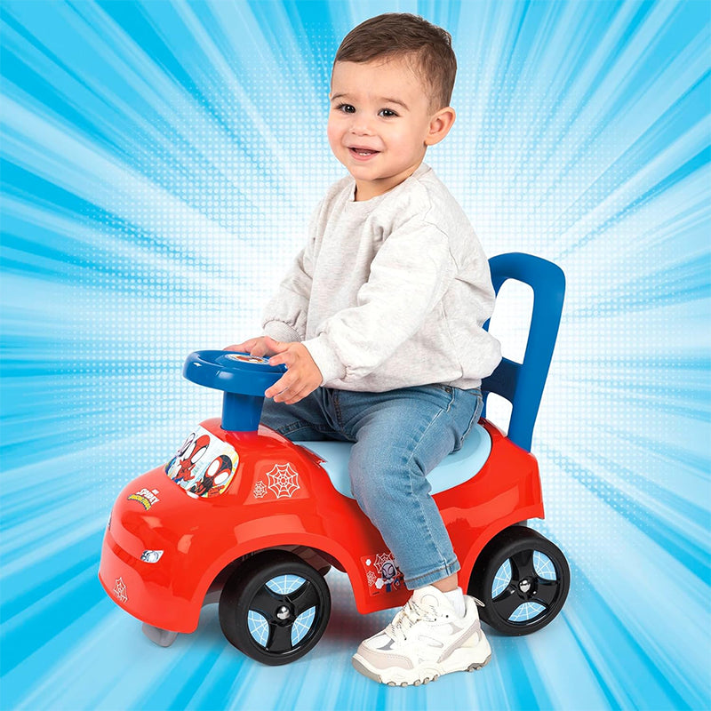 Porteur Enfant Auto Spidey Bleu - Smoby