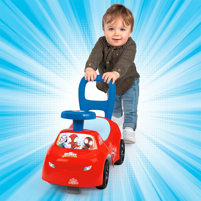 Porteur Enfant Auto Spidey Bleu - Smoby