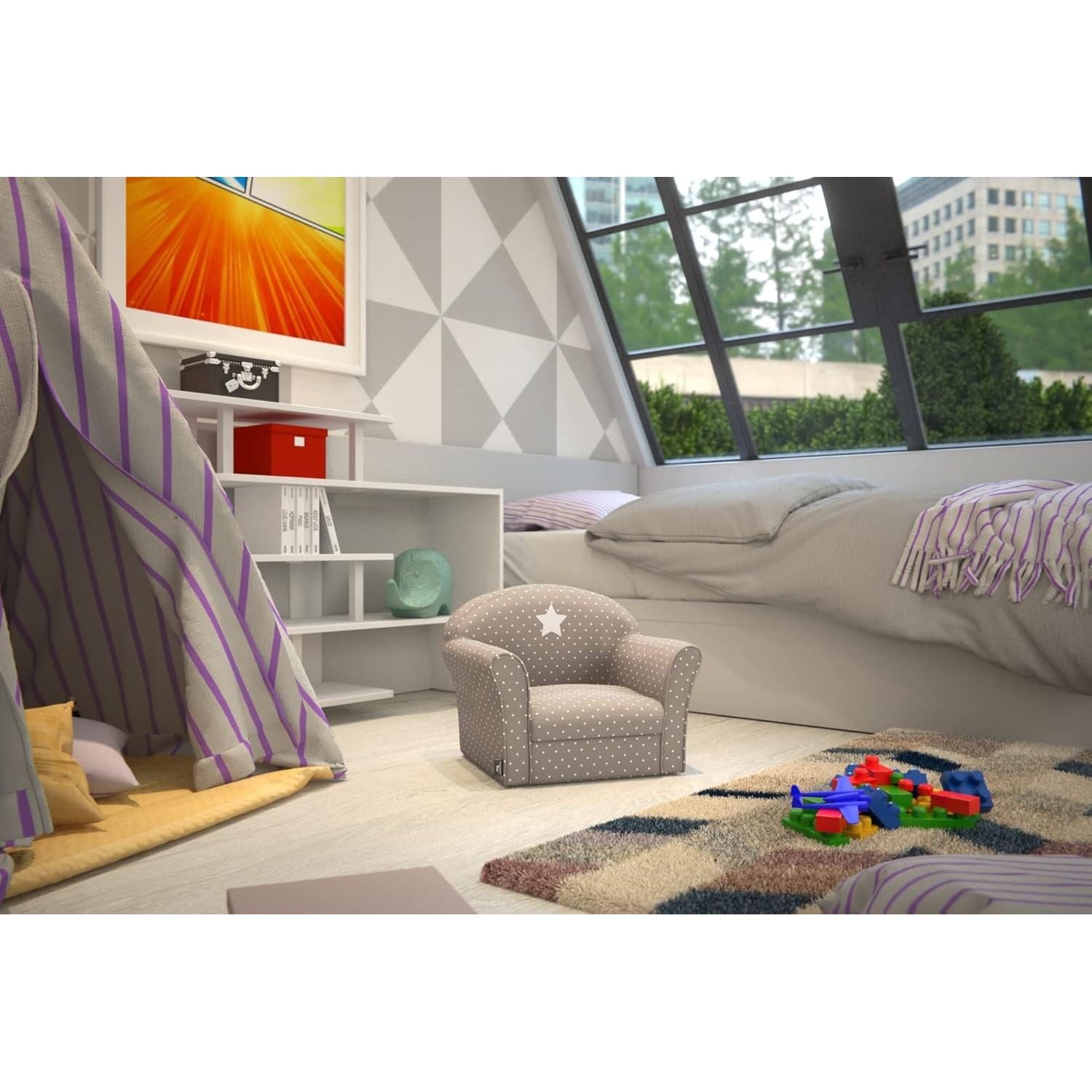 Fauteuil pour enfant Taupe - Atmosphera For Kids