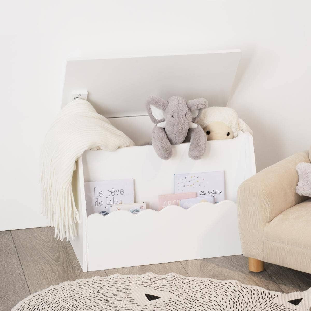 Banc coffre douceur nuage Blanc - Atmosphera For Kids