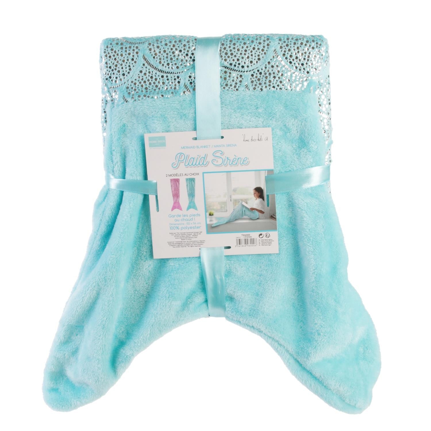 Plaid sirène paillettes Bleu - Home Deco Kids