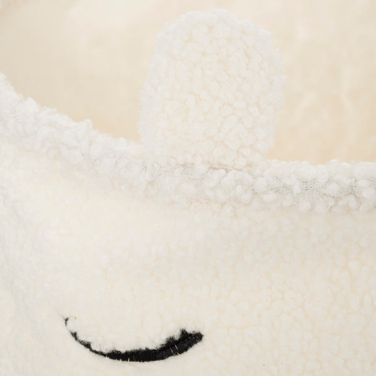 Bac à jouets H40 bouclette Ours Blanc - Atmosphera For Kids