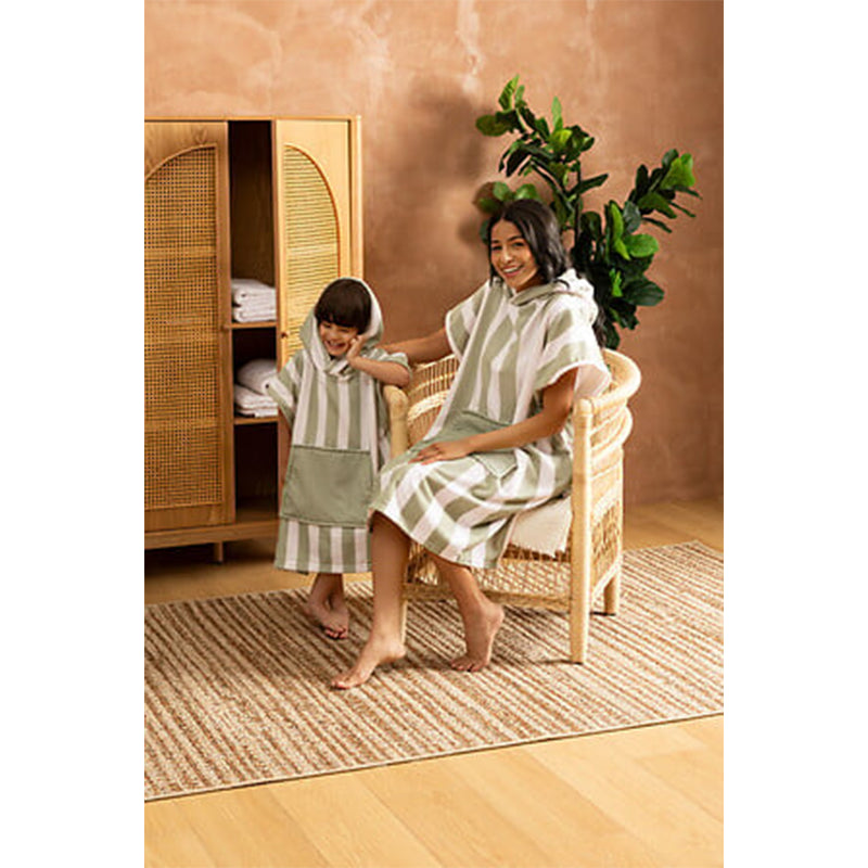 Poncho Wili 55x70 En Polyester Vert - Atmosphera For Kids