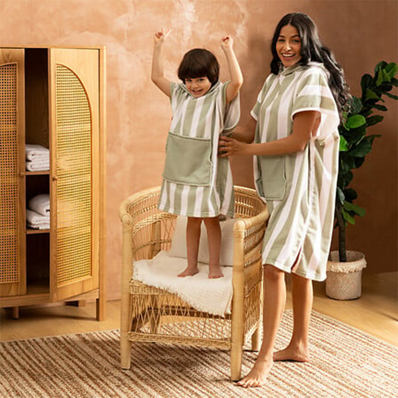 Poncho Wili 55x70 En Polyester Vert - Atmosphera For Kids