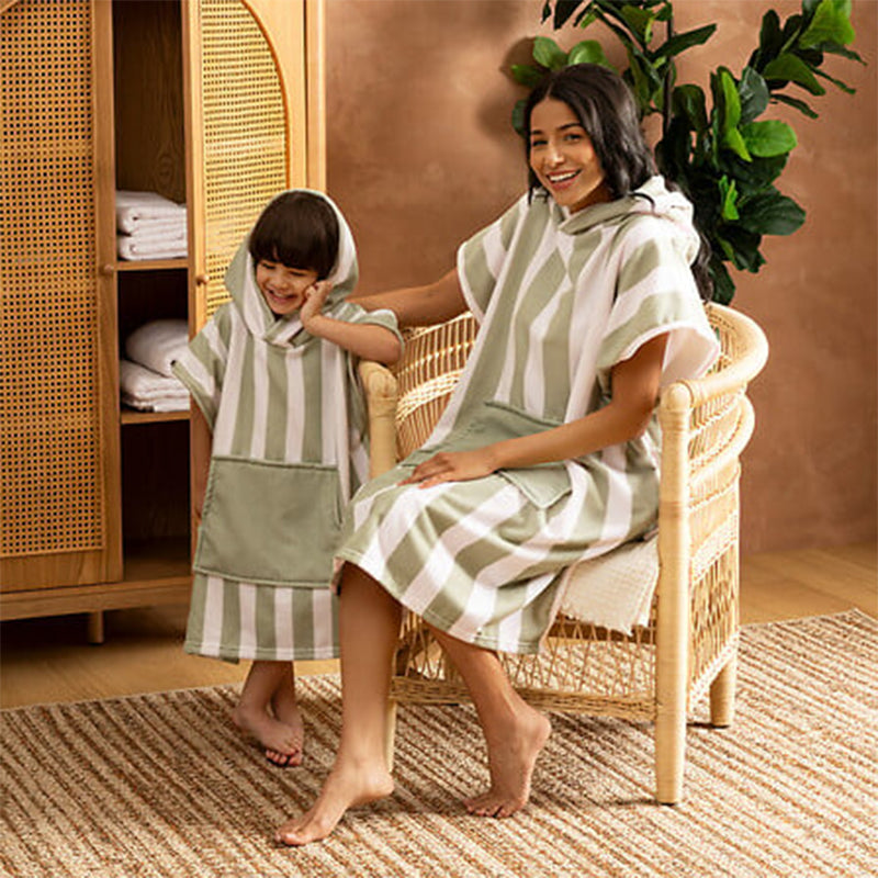 Poncho Wili 55x70 En Polyester Vert - Atmosphera For Kids