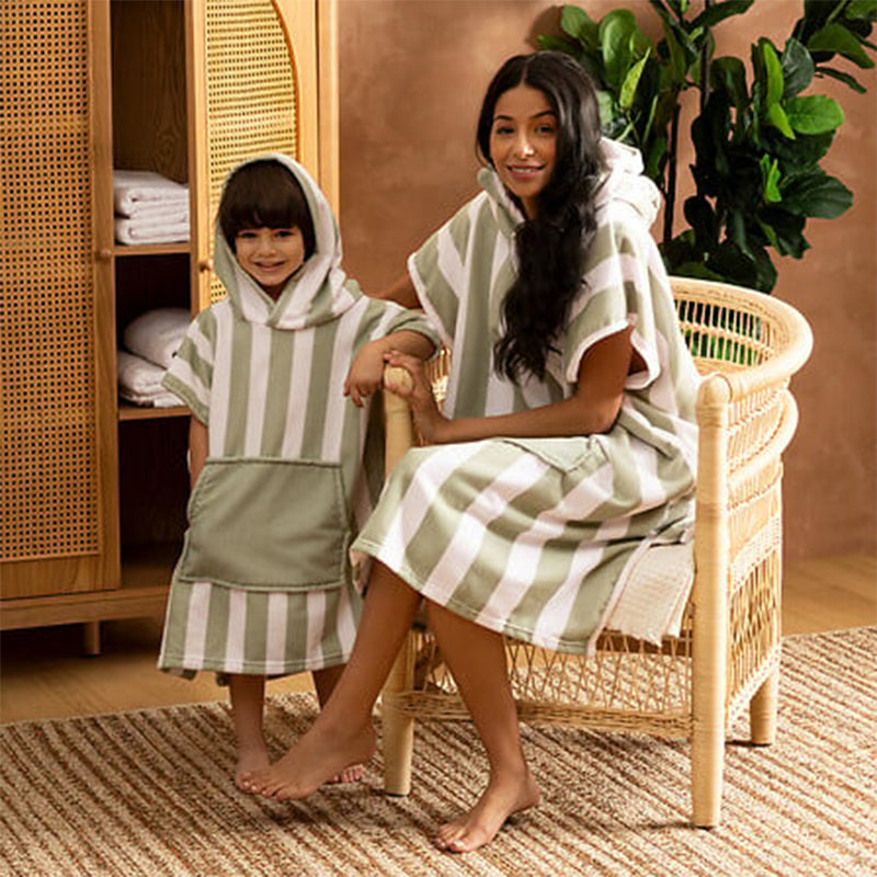 Poncho Wili 55x70 En Polyester Vert - Atmosphera For Kids