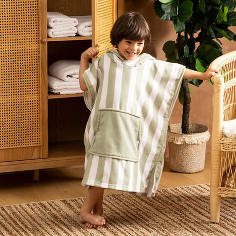 Poncho Wili 55x70 En Polyester Vert - Atmosphera For Kids