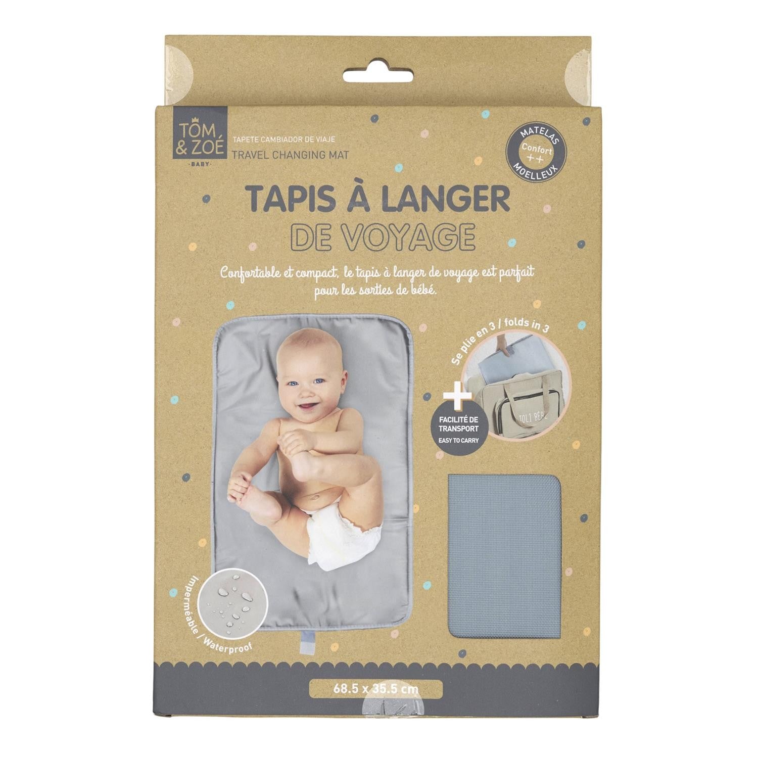 Tapis À Langer De Voyage Pour Bébé Gris - Home Deco Kids
