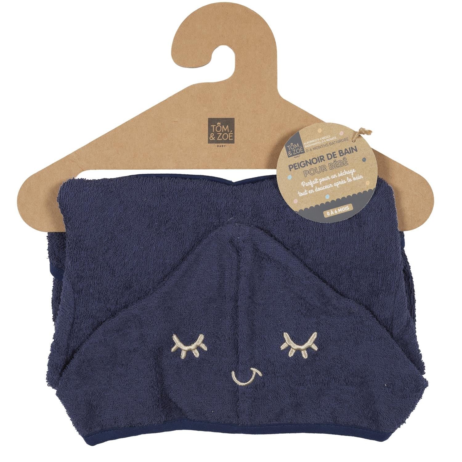 Peignoir De Bain Bébé 0-6 Mois Bleu Tom&Zoé