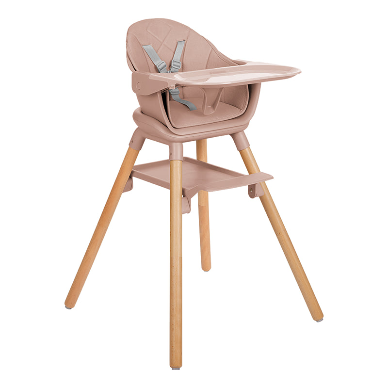 Chaise haute 3+ Woody 6 en 1 Rose - Kikkaboo
