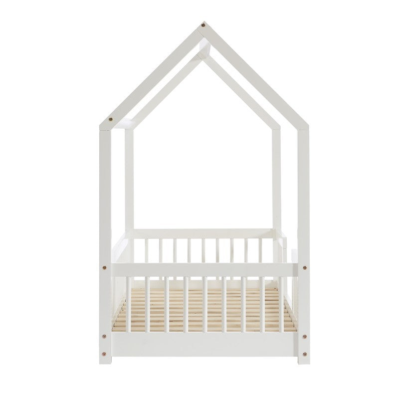 Lit Cabane Avec Barrières DodoLand Blanc 70x140 - Laïba Kids