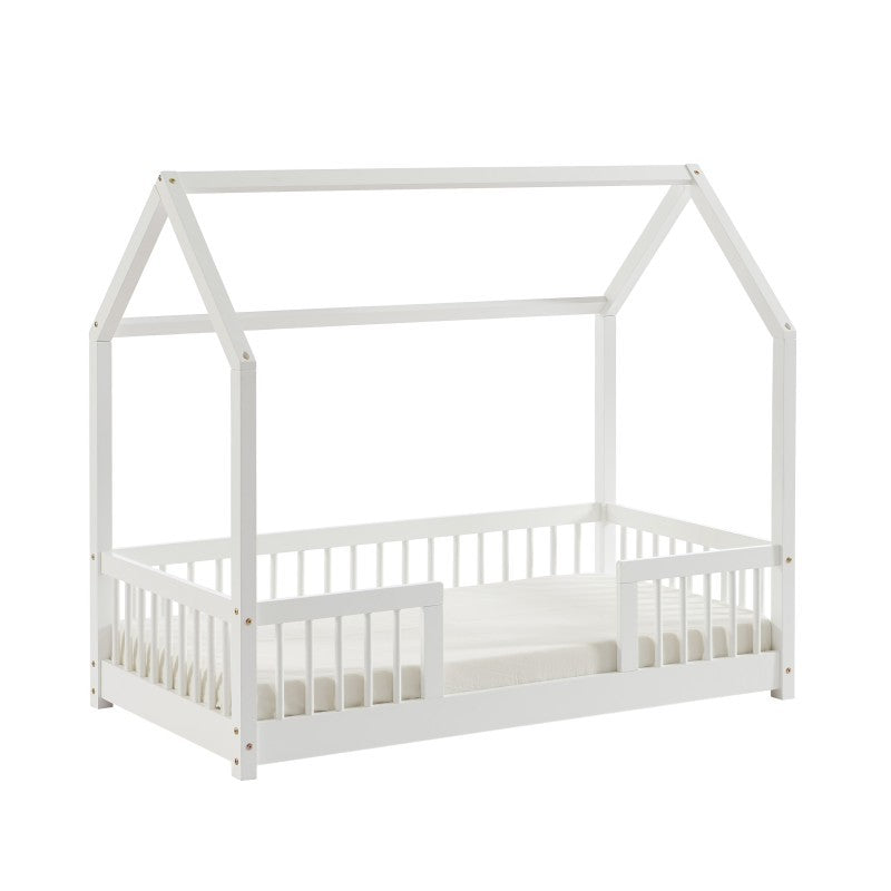 Lit Cabane Avec Barrières DodoLand Blanc 70x140 - Laïba Kids