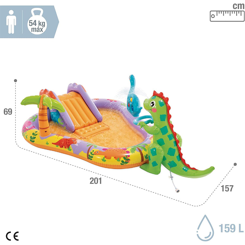 Aire de jeux Aquatiques Dino 201 x 157 x 69 Multicolore - Intex