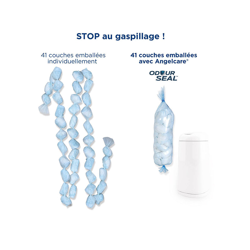 Poubelle à couches Dress Up Blanche + 1 recharge - Angelcare