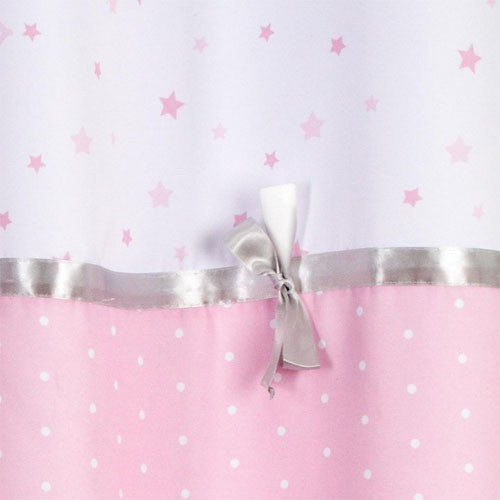 Rideau satiné princesse avec noeud brodé 140 x 260 Rose - Atmosphera For Kids