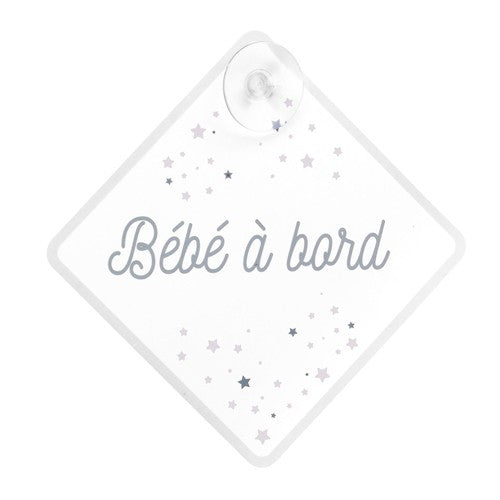 Bébé à bord avec ventouse Blanc - Tom & Zoé
