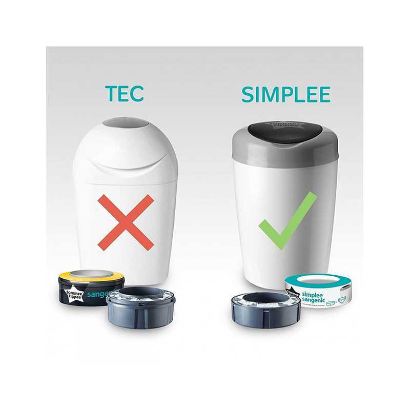 Tommee Tippee Simplee White poubelle à couches + recharge pour