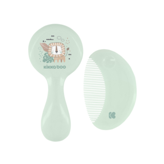 Peigne et brosse pour bébé Savanna Vert - Kikka Boo