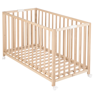 Lit pour bébé pliable 60x120 hauteur réglable Beige - Roba