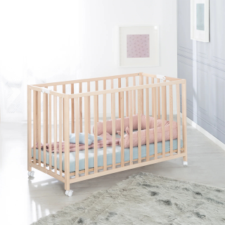 Lit pour bébé pliable 60x120 hauteur réglable Beige - Roba