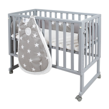 Berceau bébé cododo safe asleep® 3 en 1 étoiles Gris - Roba