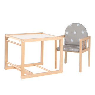 Chaise haute convertible en table et chaise Little Stars Beige - Roba