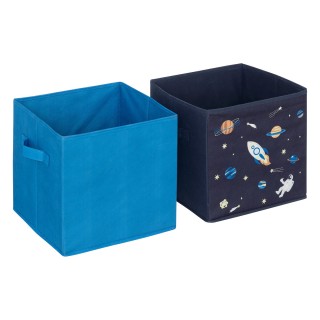 Lot de 2 boîtes de rangement Espace Bleu - Atmosphera For Kids